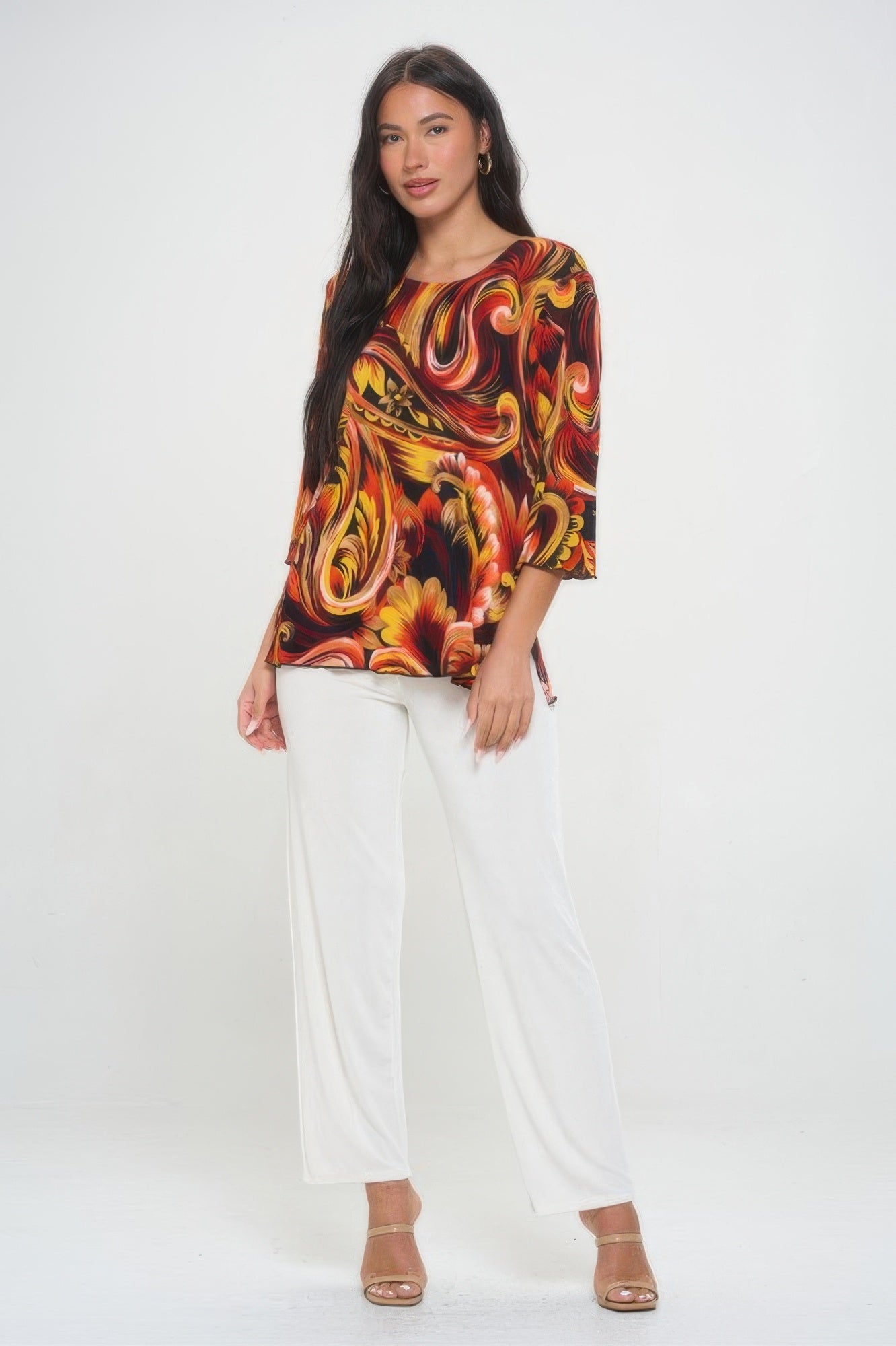 Print Quarter Sleeve Top - Wear Arielle
