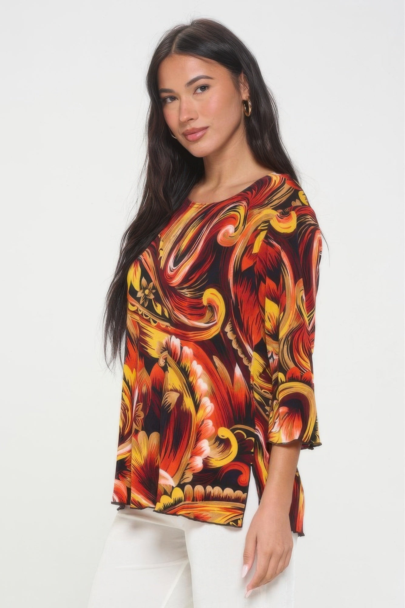 Print Quarter Sleeve Top - Wear Arielle