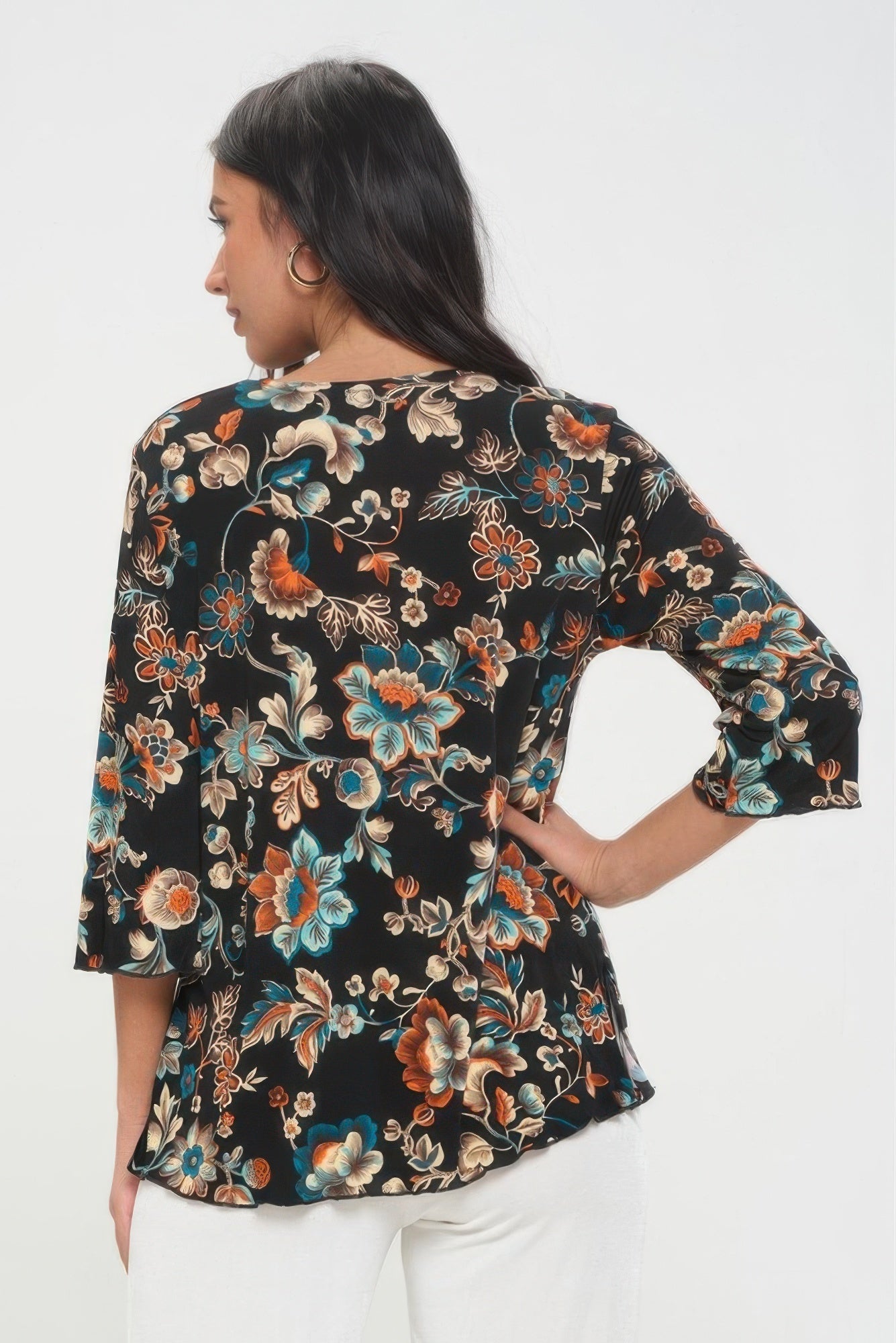 Print Quarter Sleeve Top - Wear Arielle