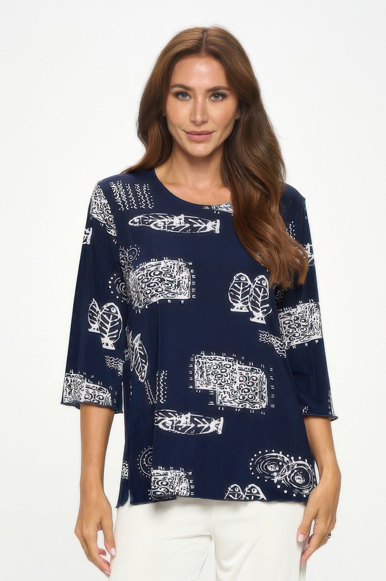 Print Quarter Sleeve Top - Wear Arielle