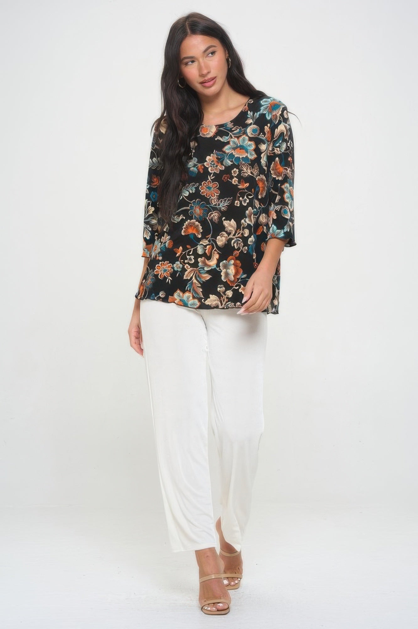 Print Quarter Sleeve Top - Wear Arielle