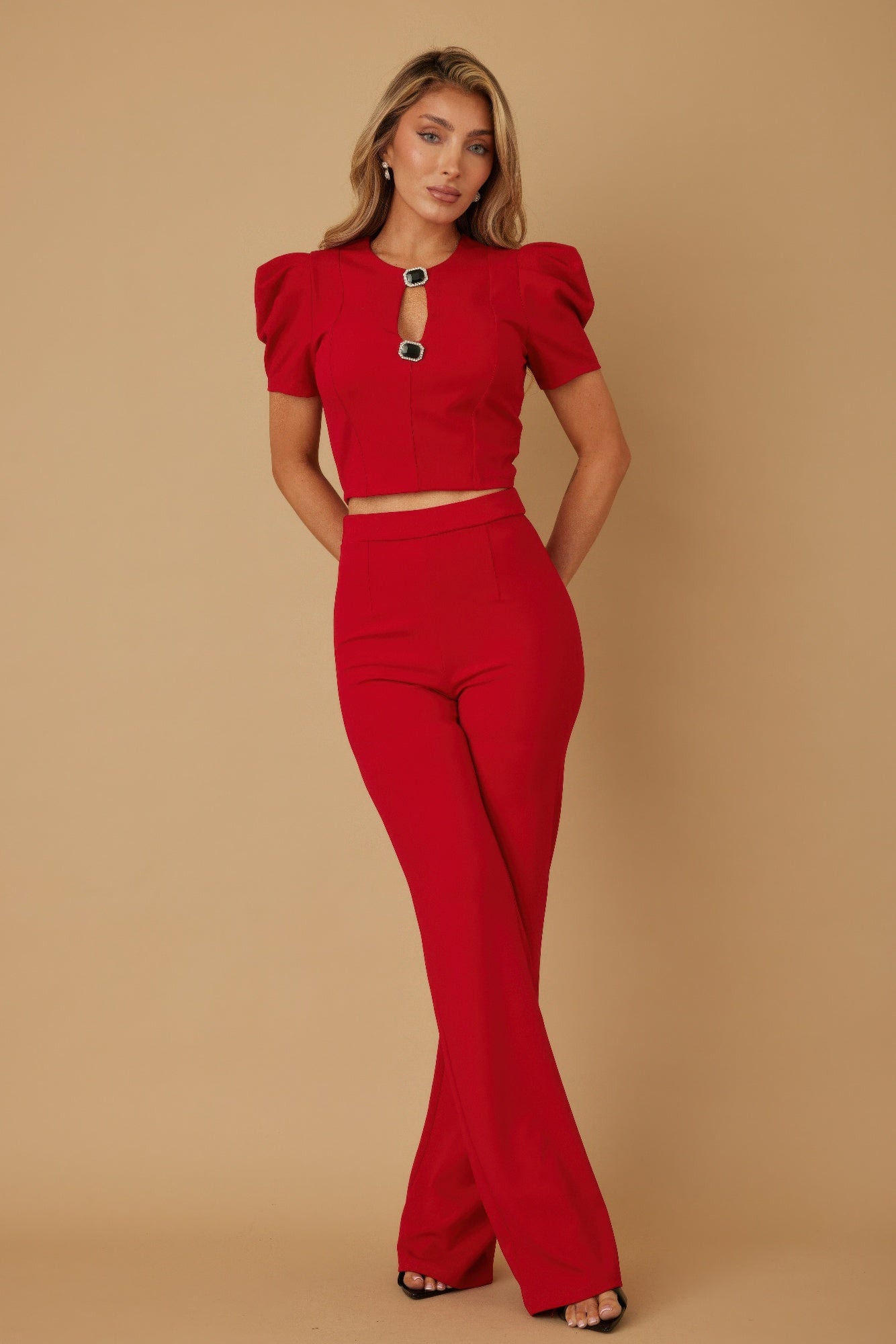 Puff Cap Sleeve Jewel Detail Sets - Wear Arielle