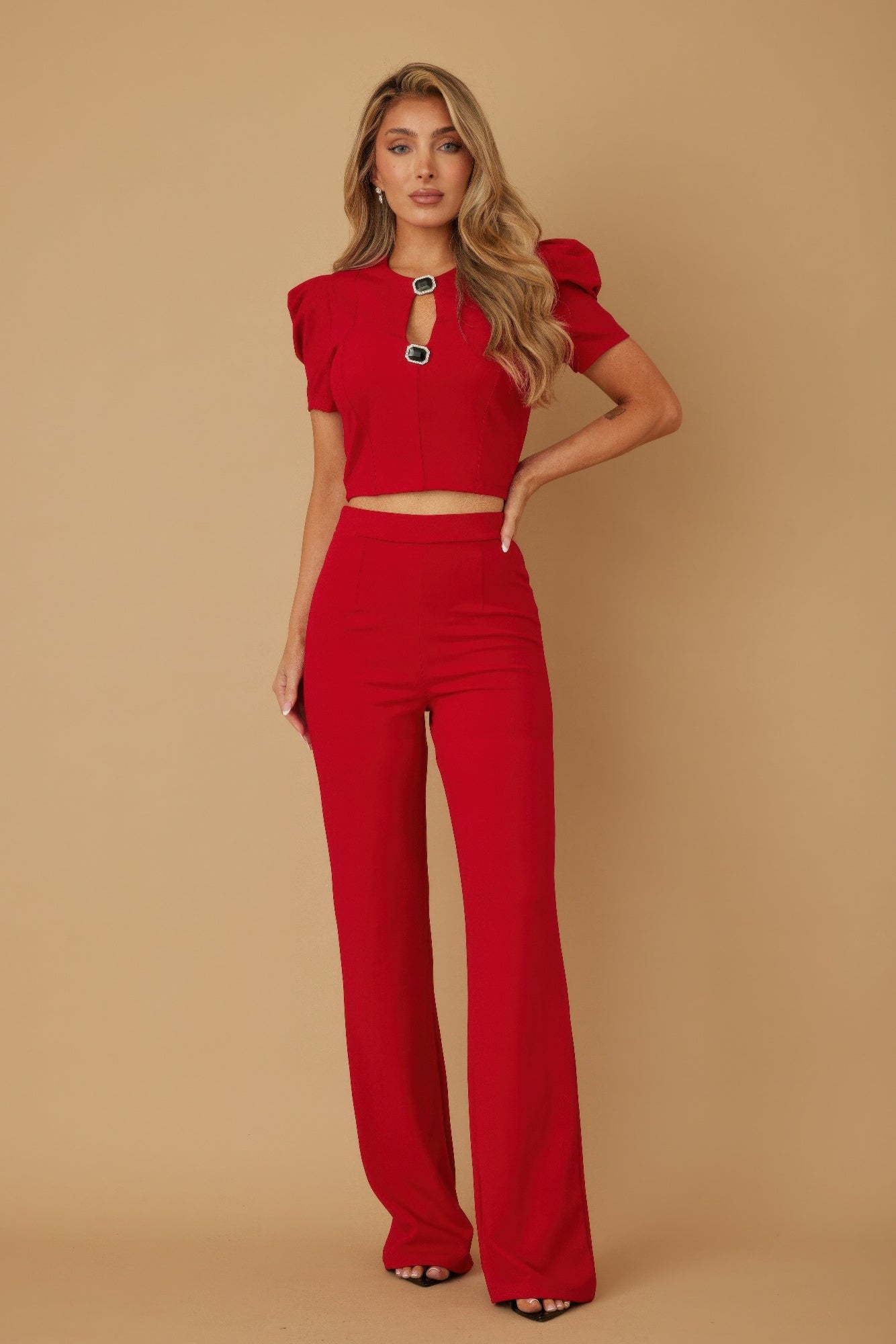 Puff Cap Sleeve Jewel Detail Sets - Wear Arielle