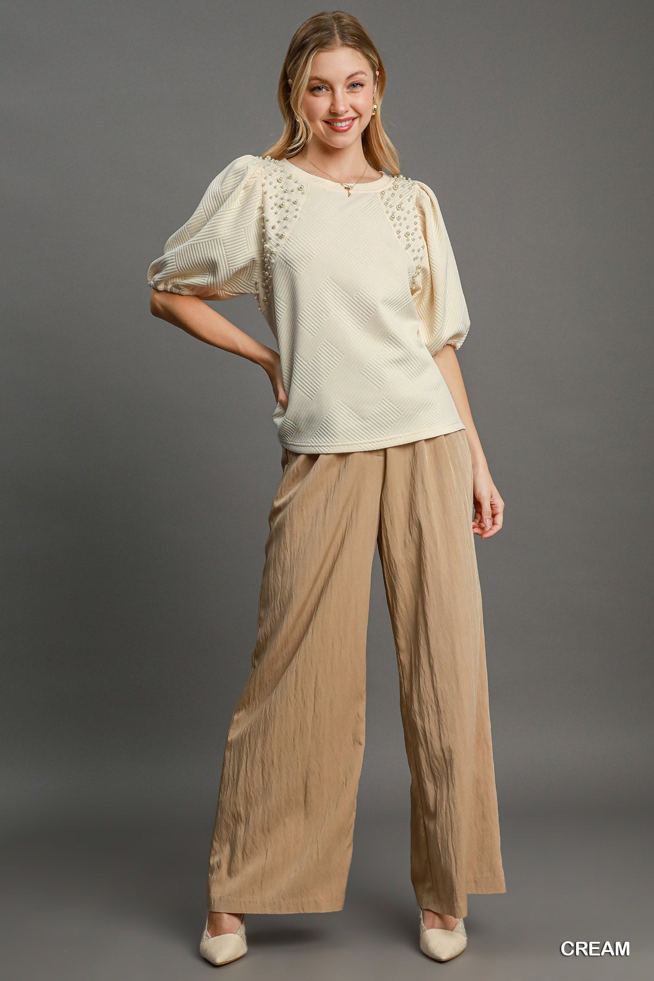 Puff Sleeve Knit Top - Wear Arielle