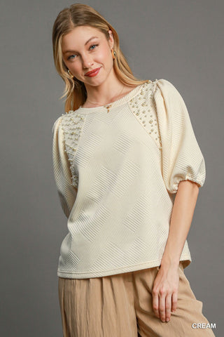 Puff Sleeve Knit Top - Wear Arielle