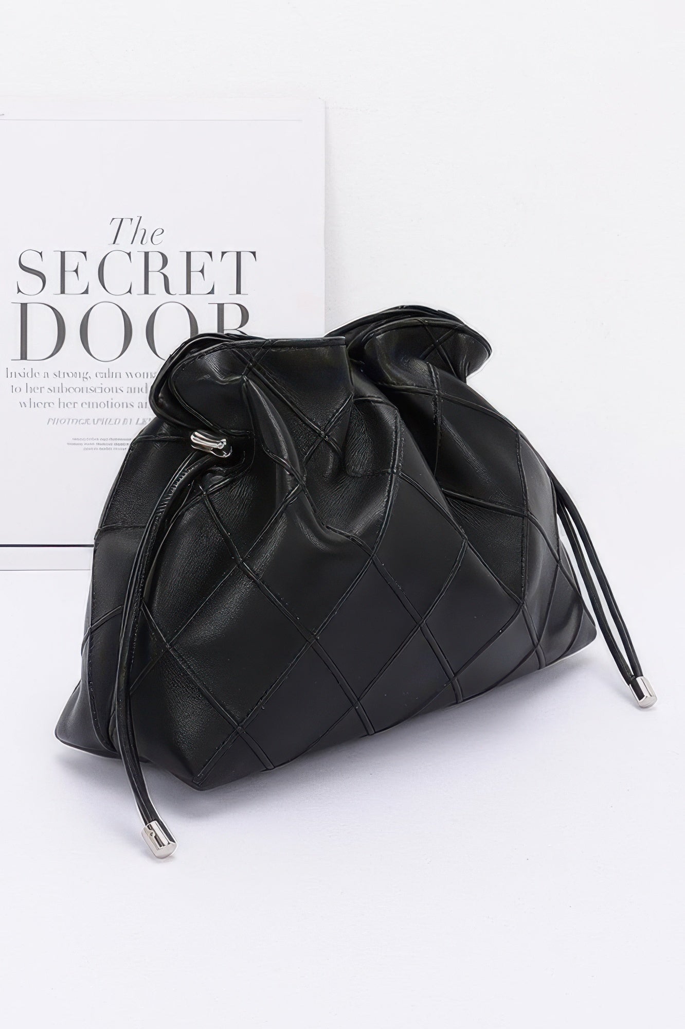 Quilted Faux Leather Bucket Crossbody Bag - Wear Arielle