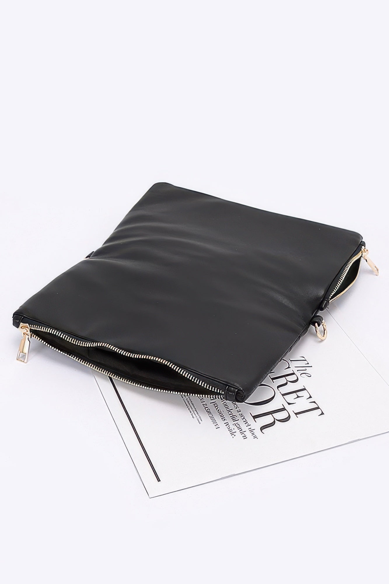 Quilted Faux Leather Half Folded Cltuch - Wear Arielle