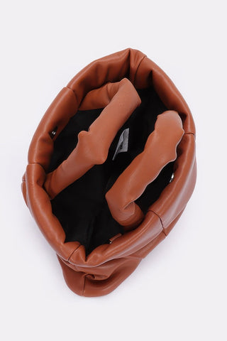 Quilted Faux Leather Padded Tote Bag - Wear Arielle