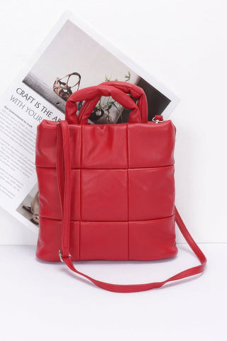 Quilted Faux Leather Padded Tote Bag - Wear Arielle