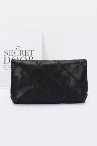 Quilted Faux Leather Pouch - Wear Arielle