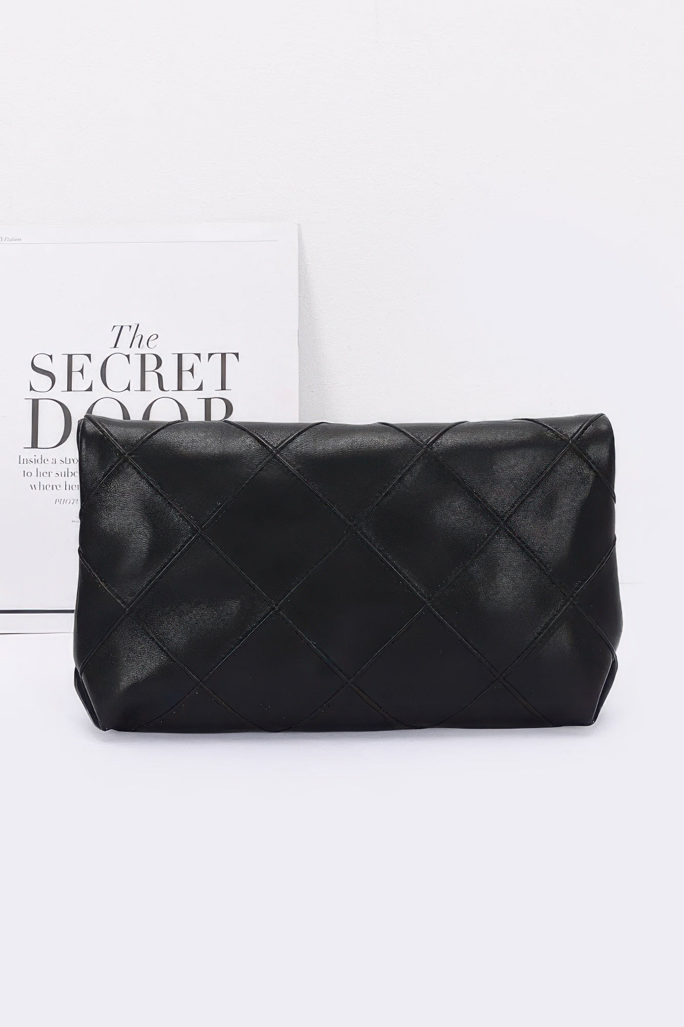 Quilted Faux Leather Pouch - Wear Arielle