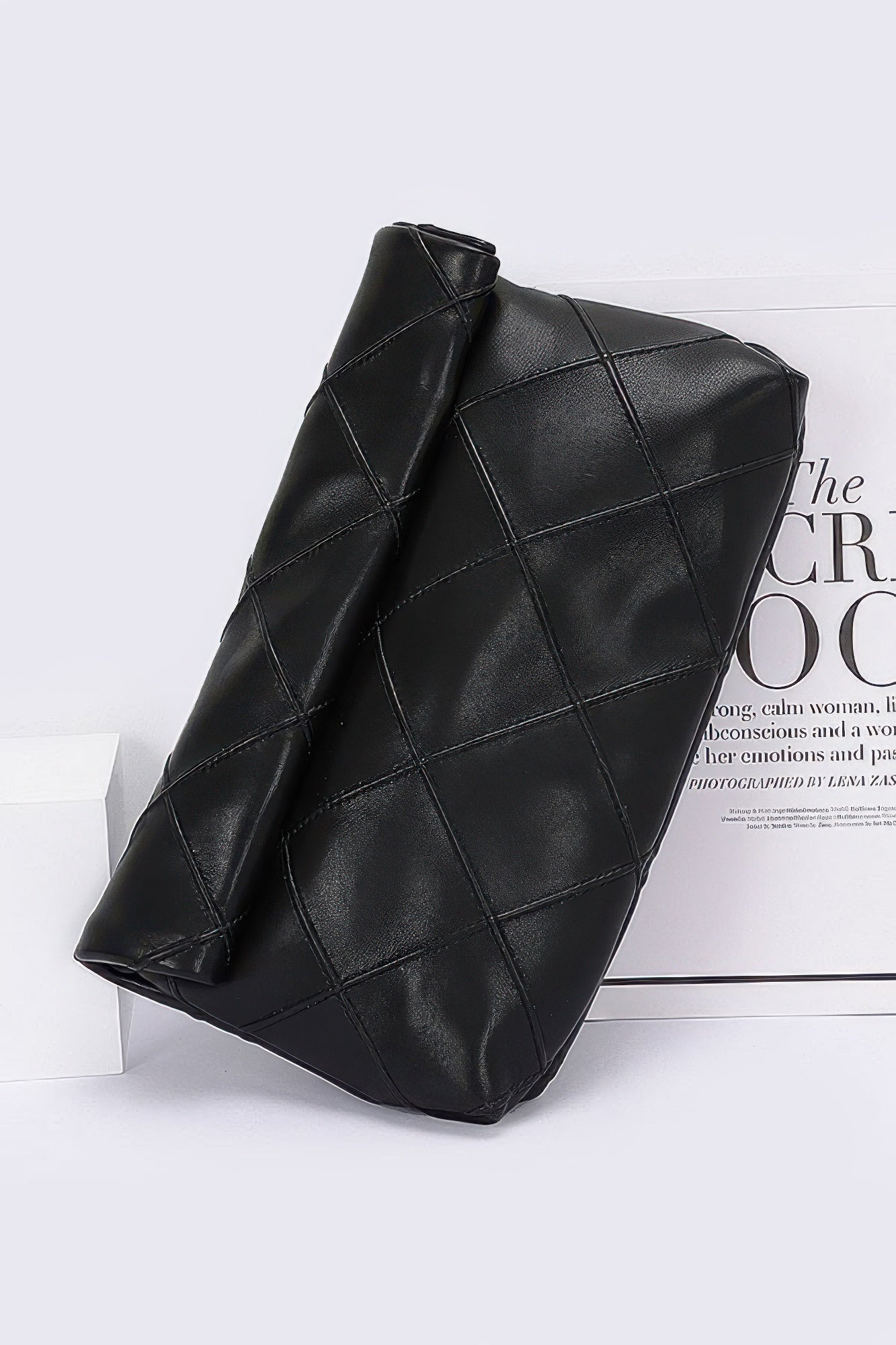 Quilted Faux Leather Pouch - Wear Arielle