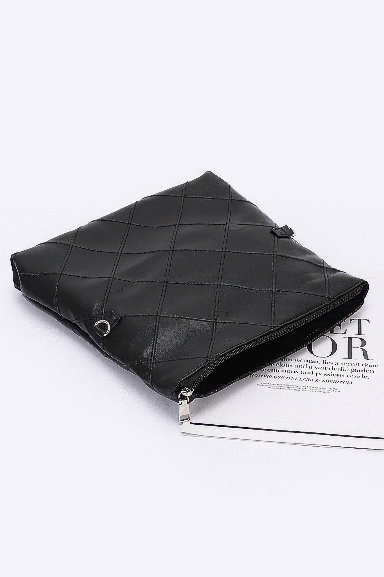 Quilted Faux Leather Pouch - Wear Arielle