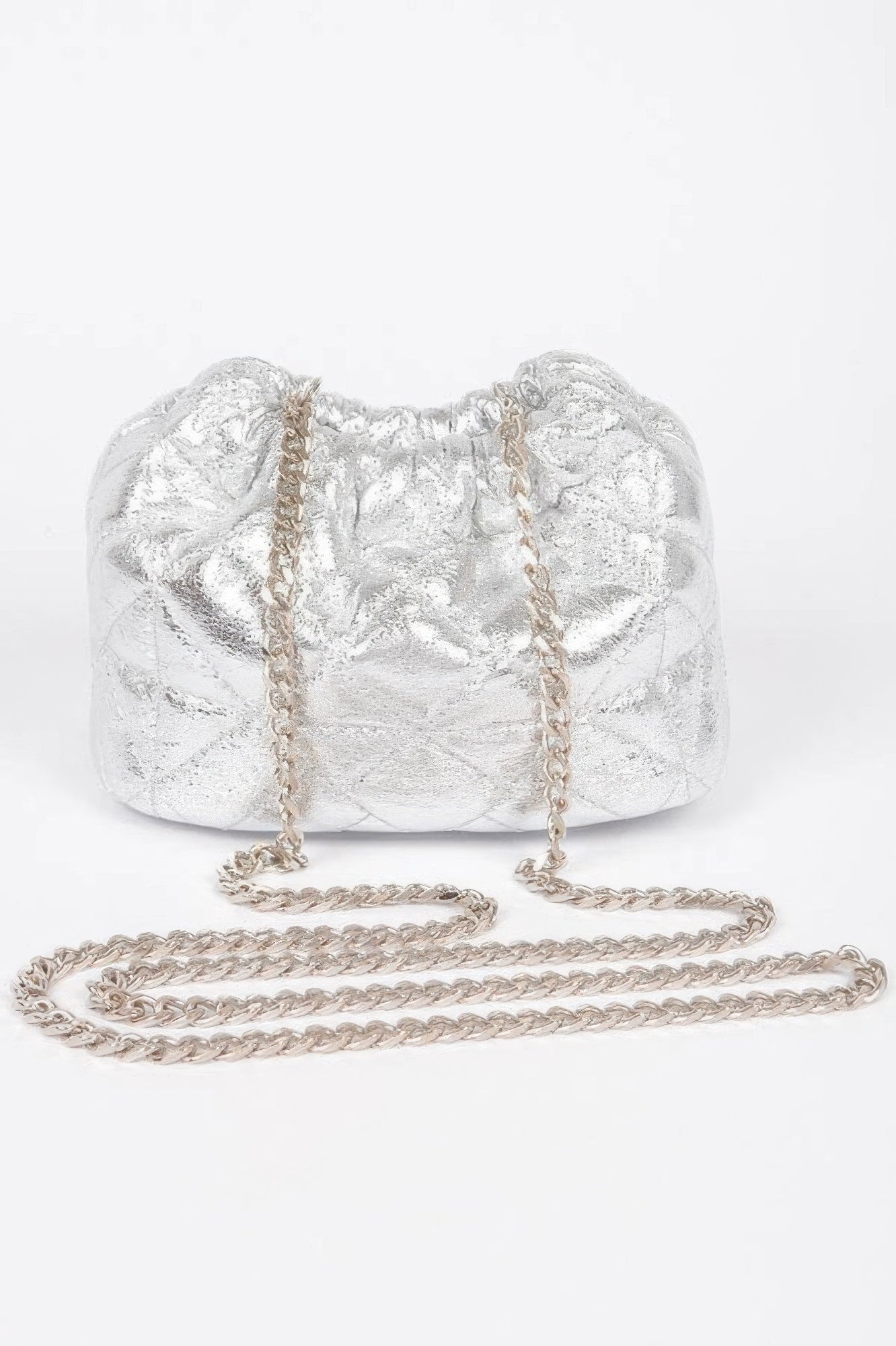 Quilted Metallic Bucket Bag - Wear Arielle