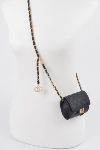 Quilted Mini Bag W/ Chain Belt - Wear Arielle