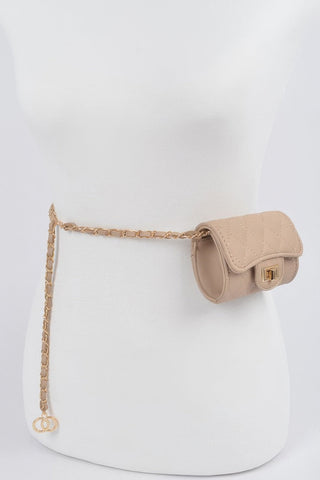 Quilted Mini Bag W/ Chain Belt - Wear Arielle