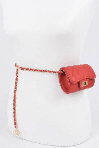 Quilted Mini Bag W/ Chain Belt - Wear Arielle
