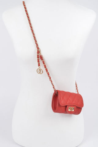 Quilted Mini Bag W/ Chain Belt - Wear Arielle
