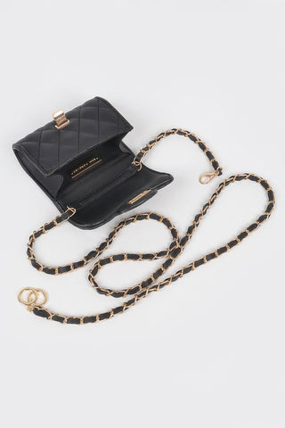 Quilted Mini Bag W/ Chain Belt - Wear Arielle