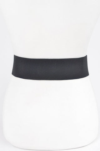 Rhinestone Buckle Plus Size Elastic Belt - Wear Arielle