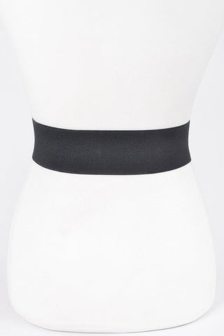 Rhinestone Buckle Plus Size Elastic Belt - Wear Arielle