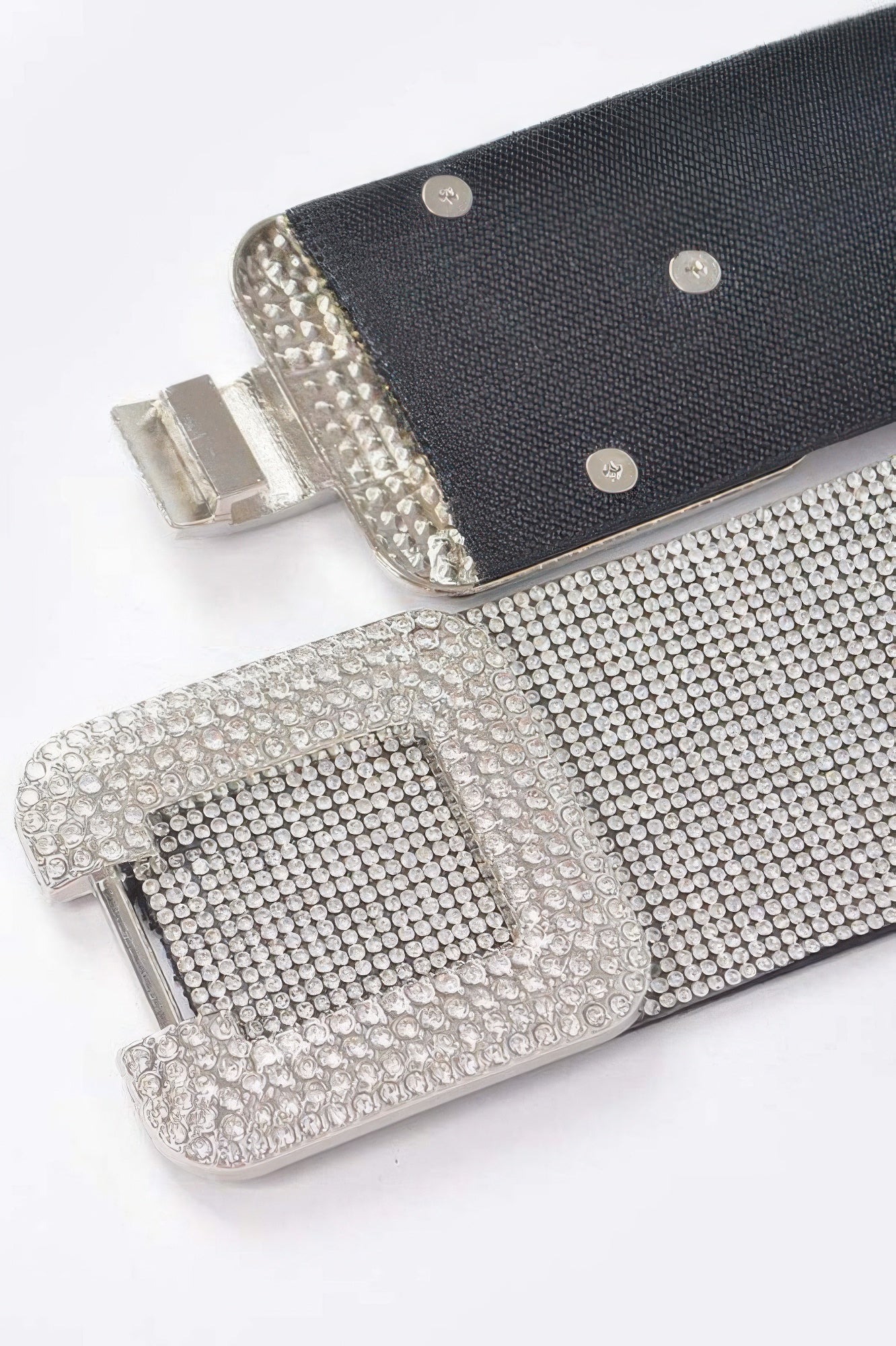 Rhinestone Buckle Plus Size Elastic Belt - Wear Arielle