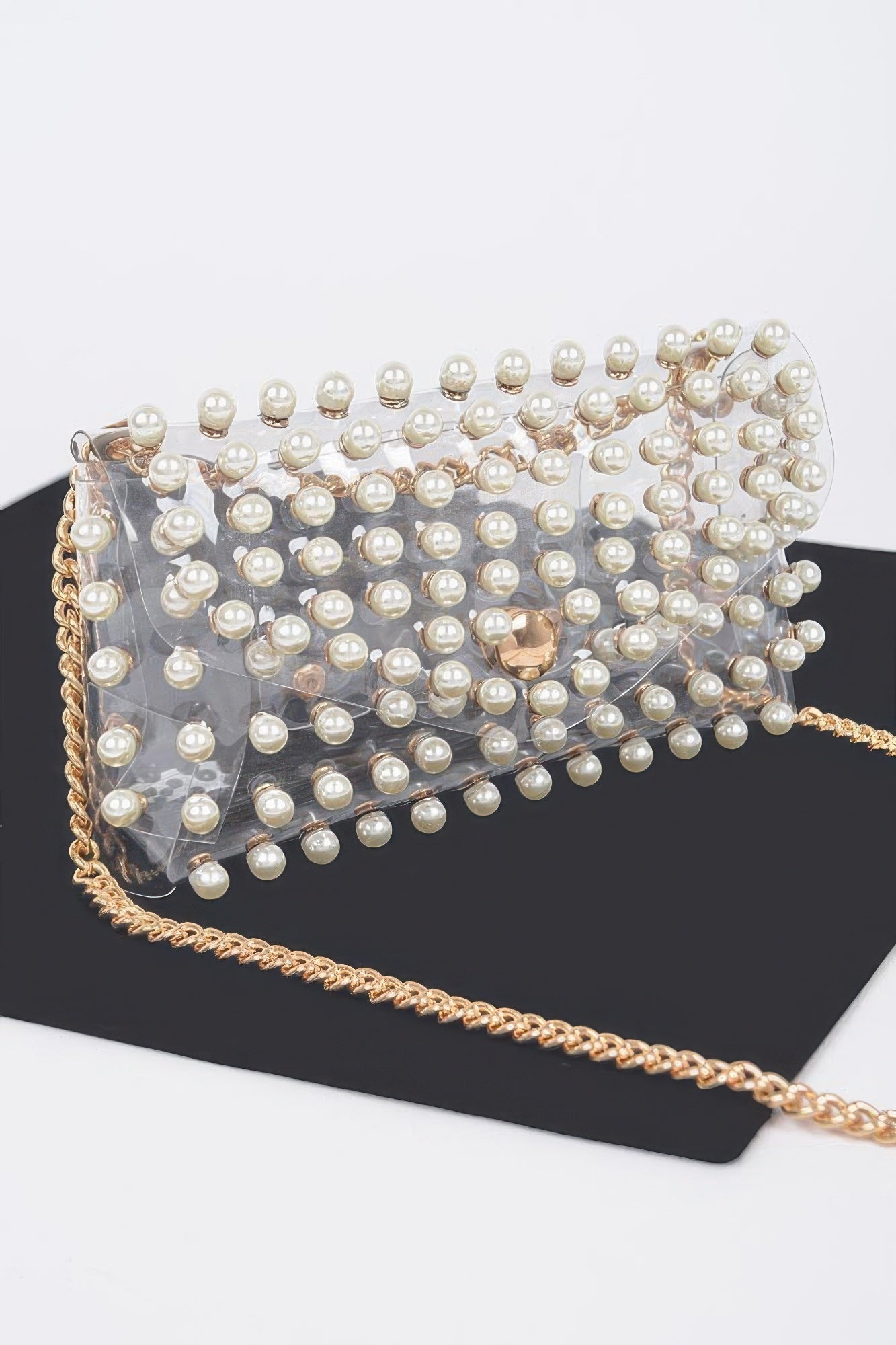 Rhinestone Clear Belt Bag W/chain - Wear Arielle