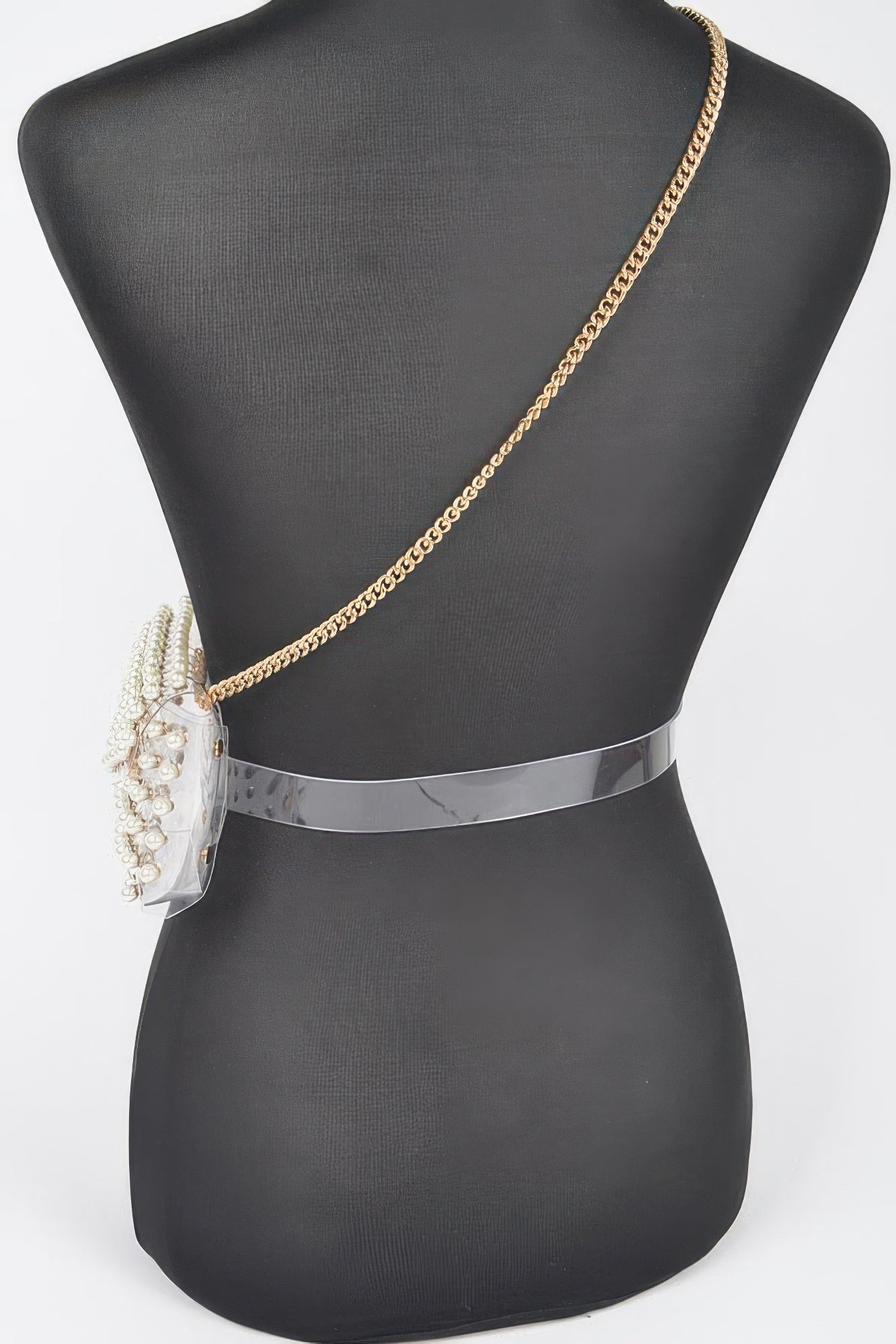 Rhinestone Clear Belt Bag W/chain - Wear Arielle