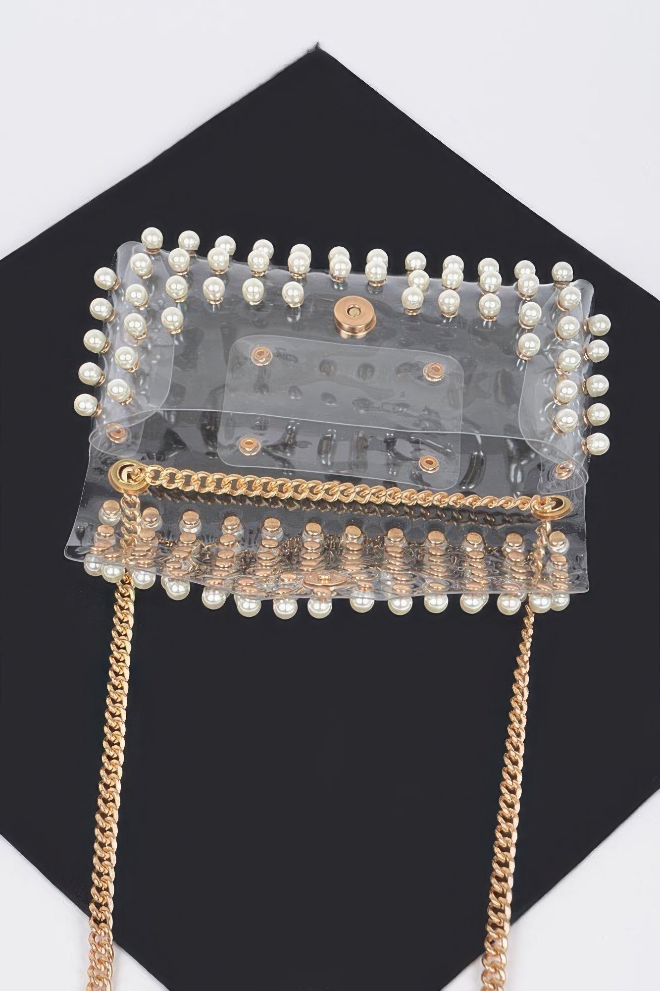 Rhinestone Clear Belt Bag W/chain - Wear Arielle