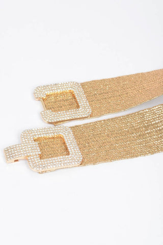 Rhinestone Elastic Belt - Wear Arielle