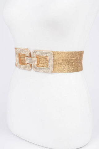 Rhinestone Elastic Belt - Wear Arielle