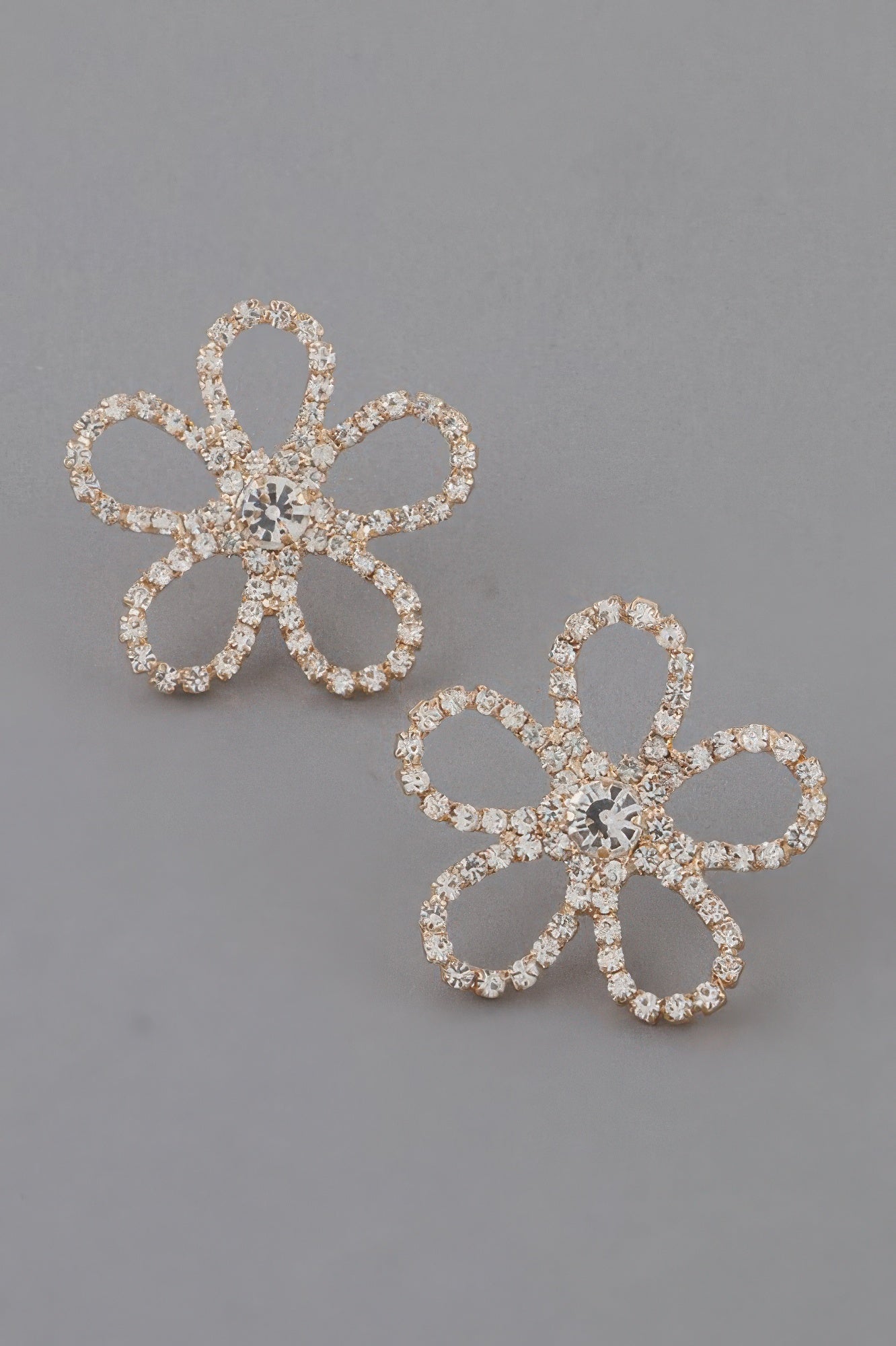 Rhinestone Flower Stud Earrings - Wear Arielle