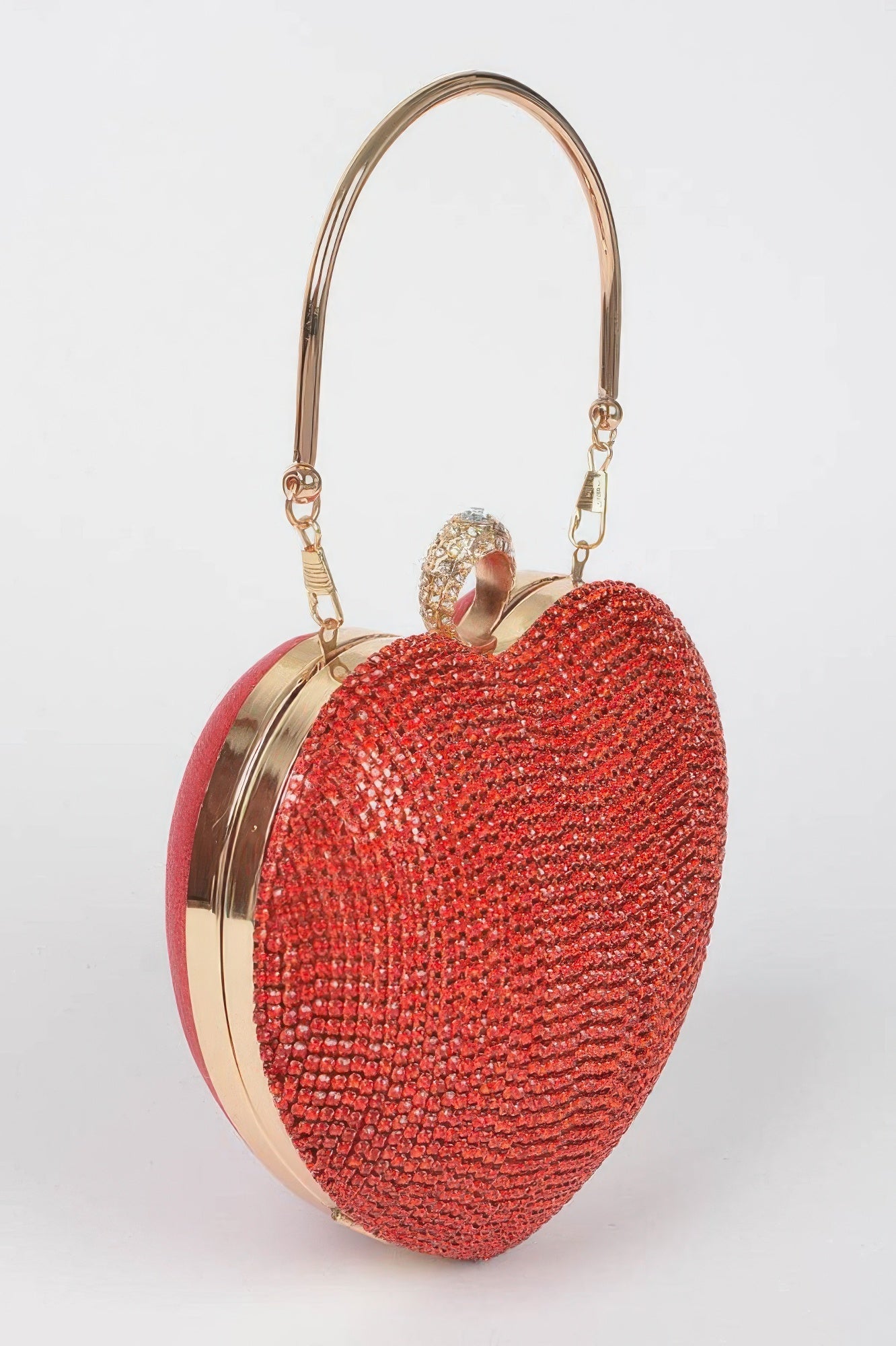 Rhinestone Heart Shape Party Clutch - Wear Arielle