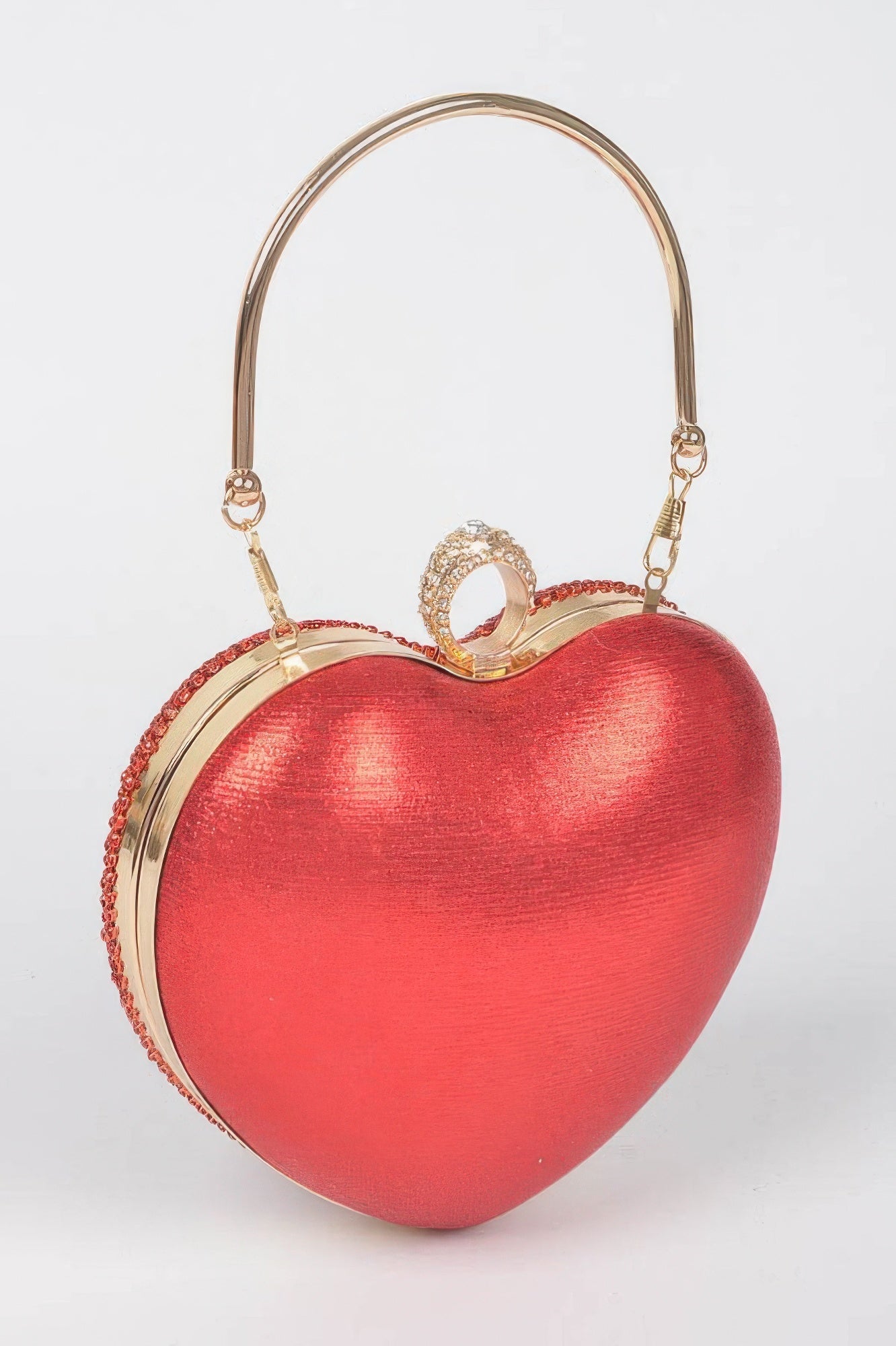 Rhinestone Heart Shape Party Clutch - Wear Arielle