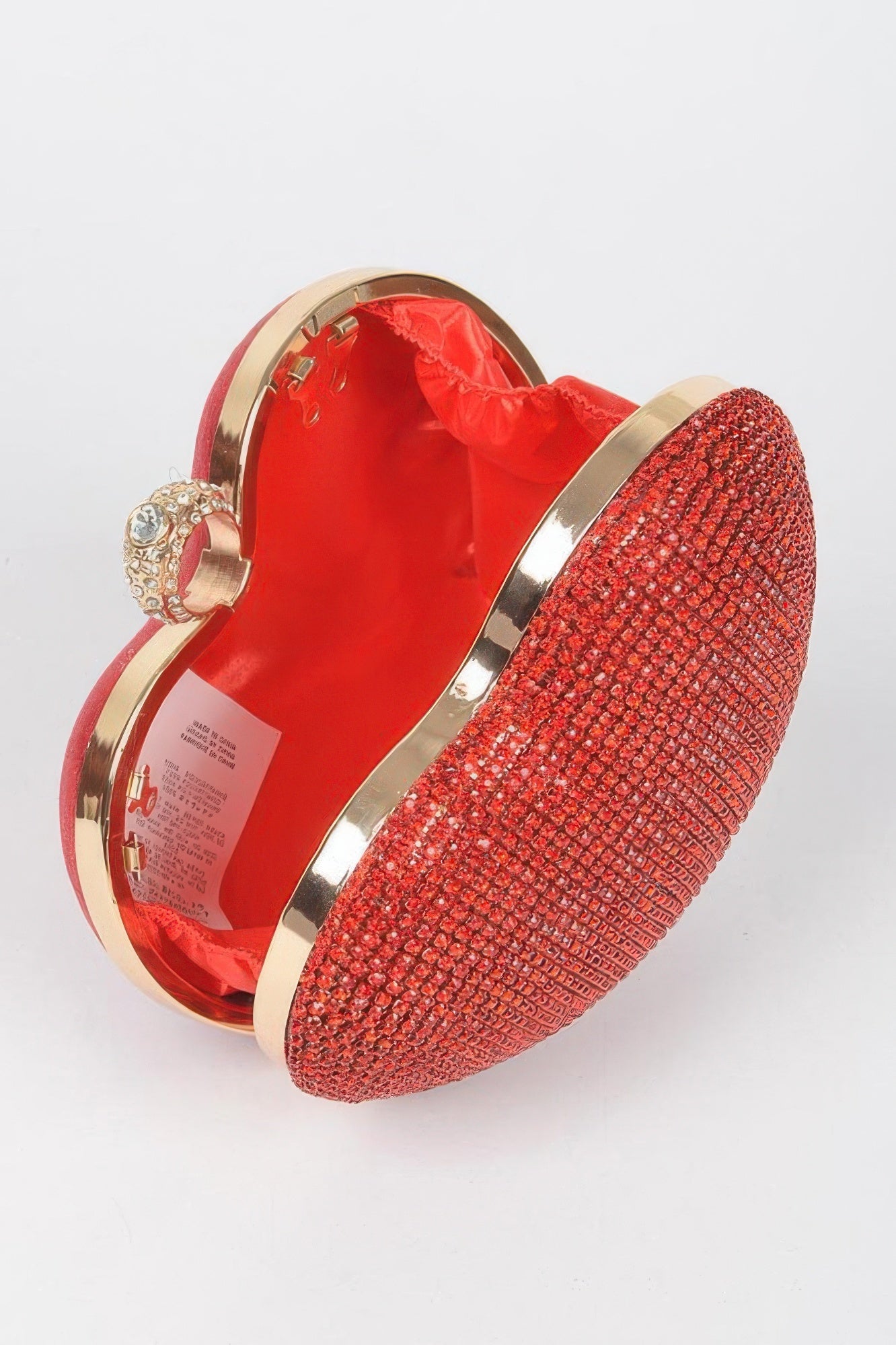 Rhinestone Heart Shape Party Clutch - Wear Arielle
