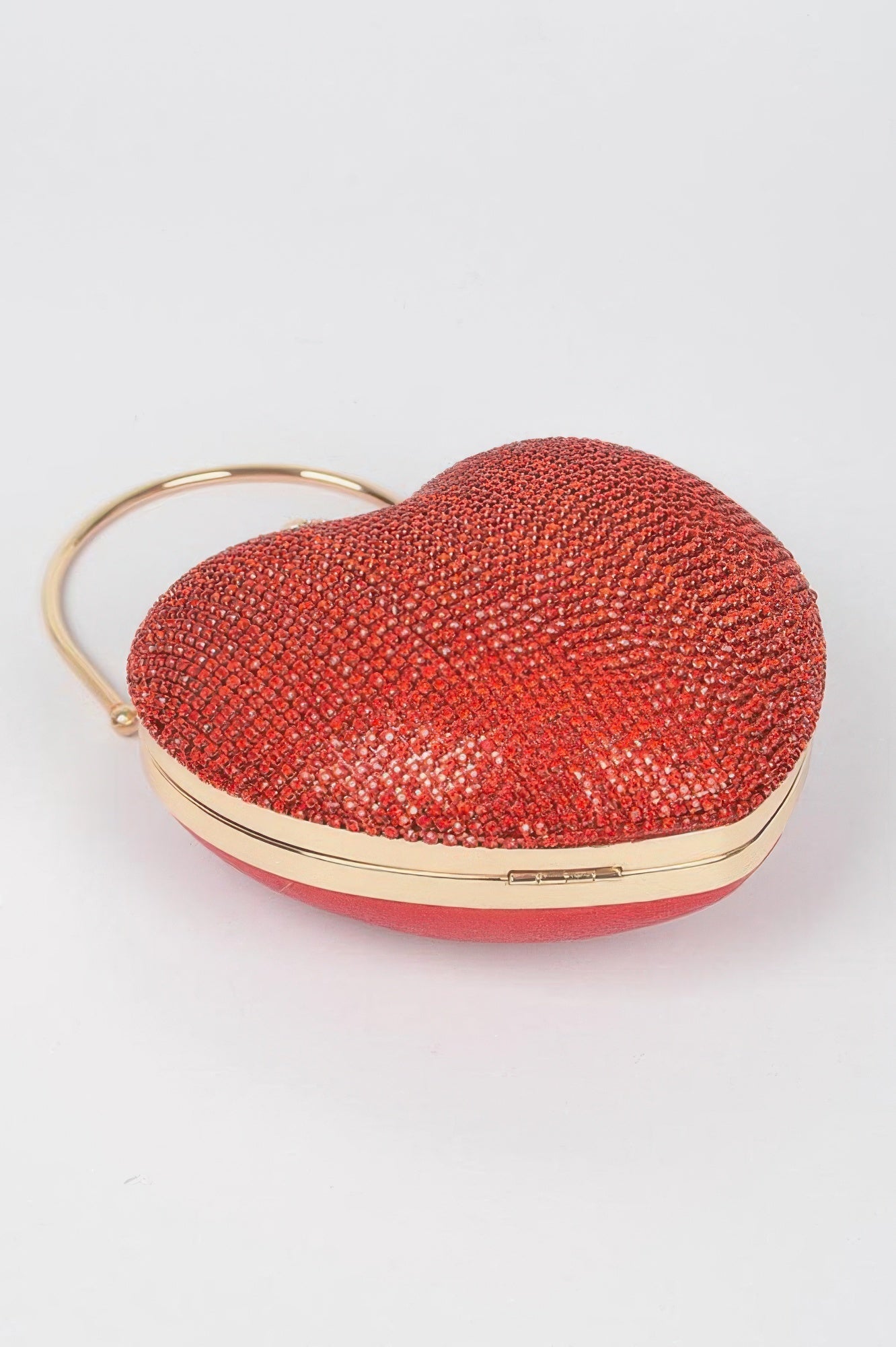 Rhinestone Heart Shape Party Clutch - Wear Arielle