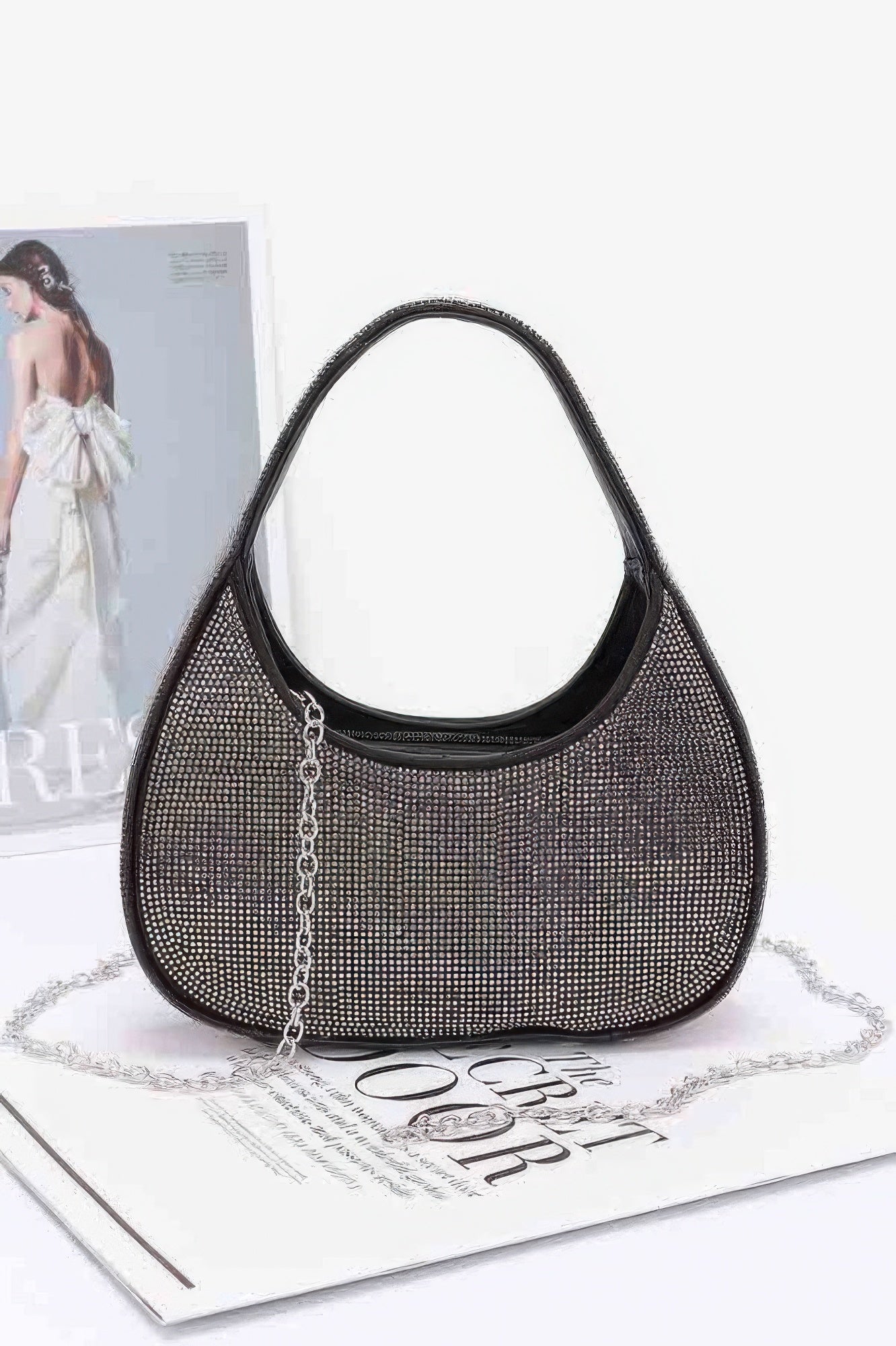 Rhinestone Hobo Bag - Wear Arielle