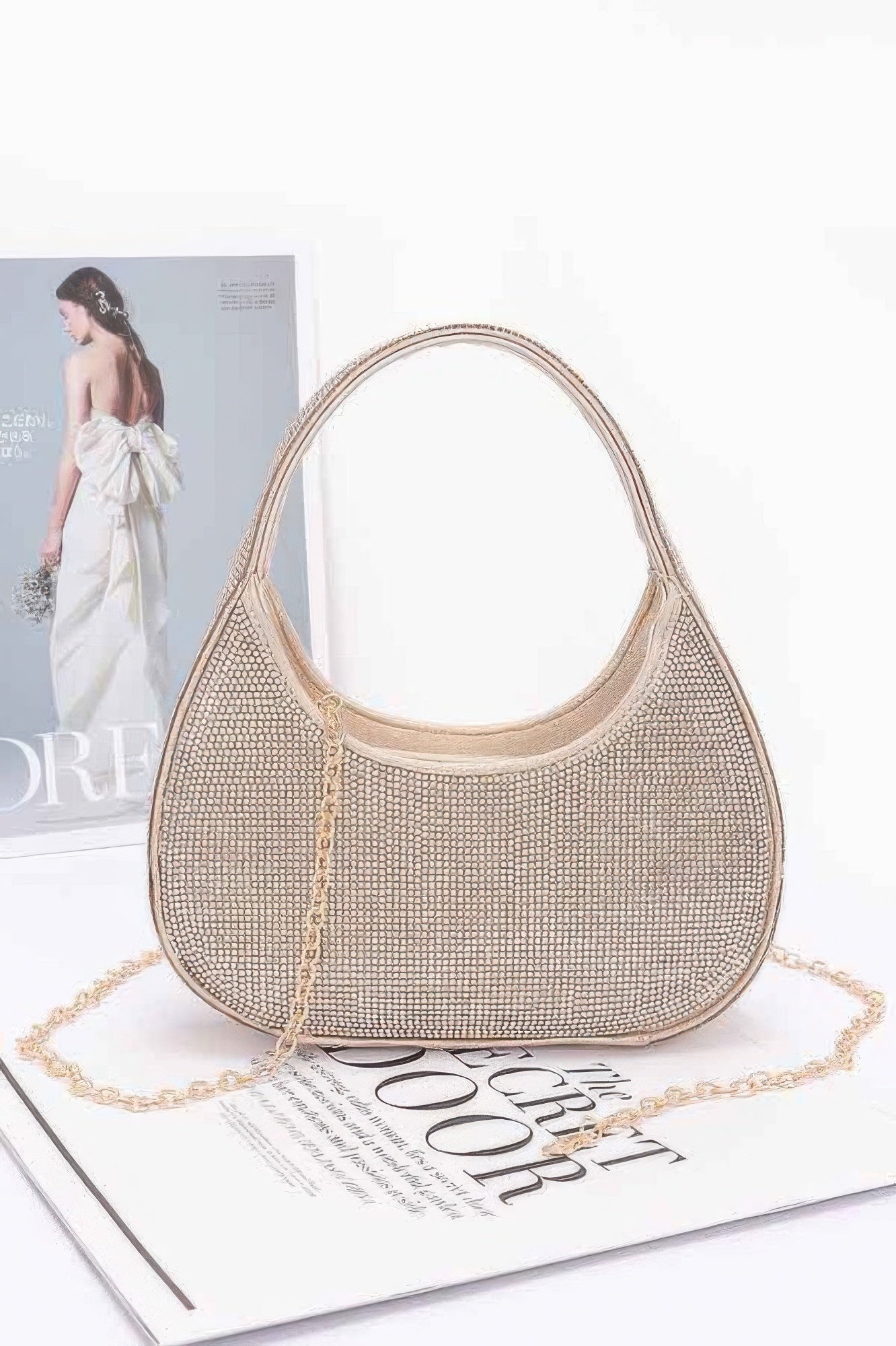 Rhinestone Hobo Bag - Wear Arielle