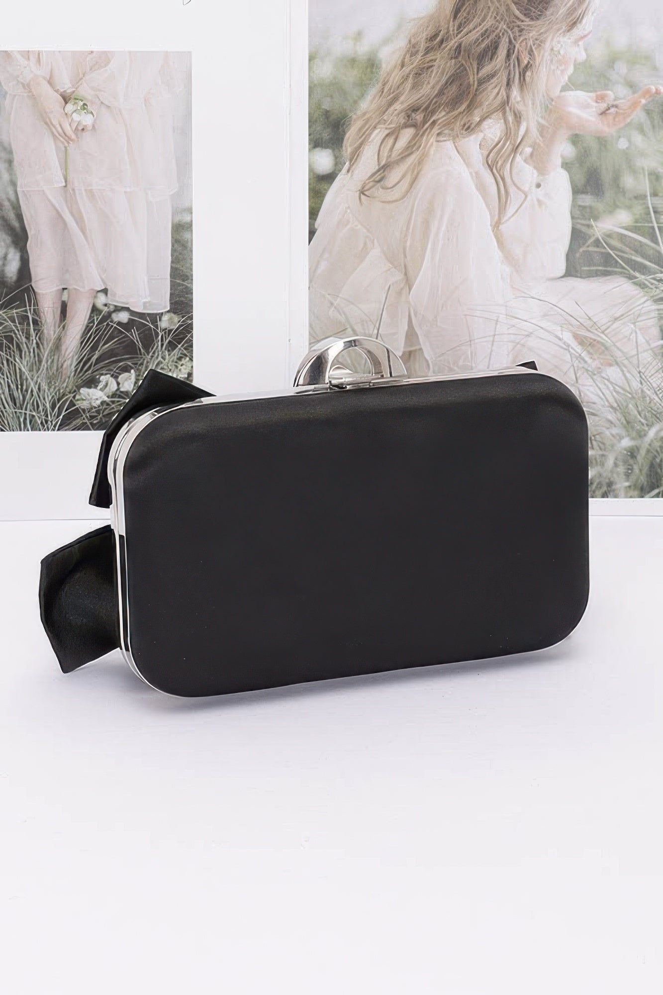 Rhinestone Hotfix Ribbon Nylon Hard Case Clutch - Wear Arielle
