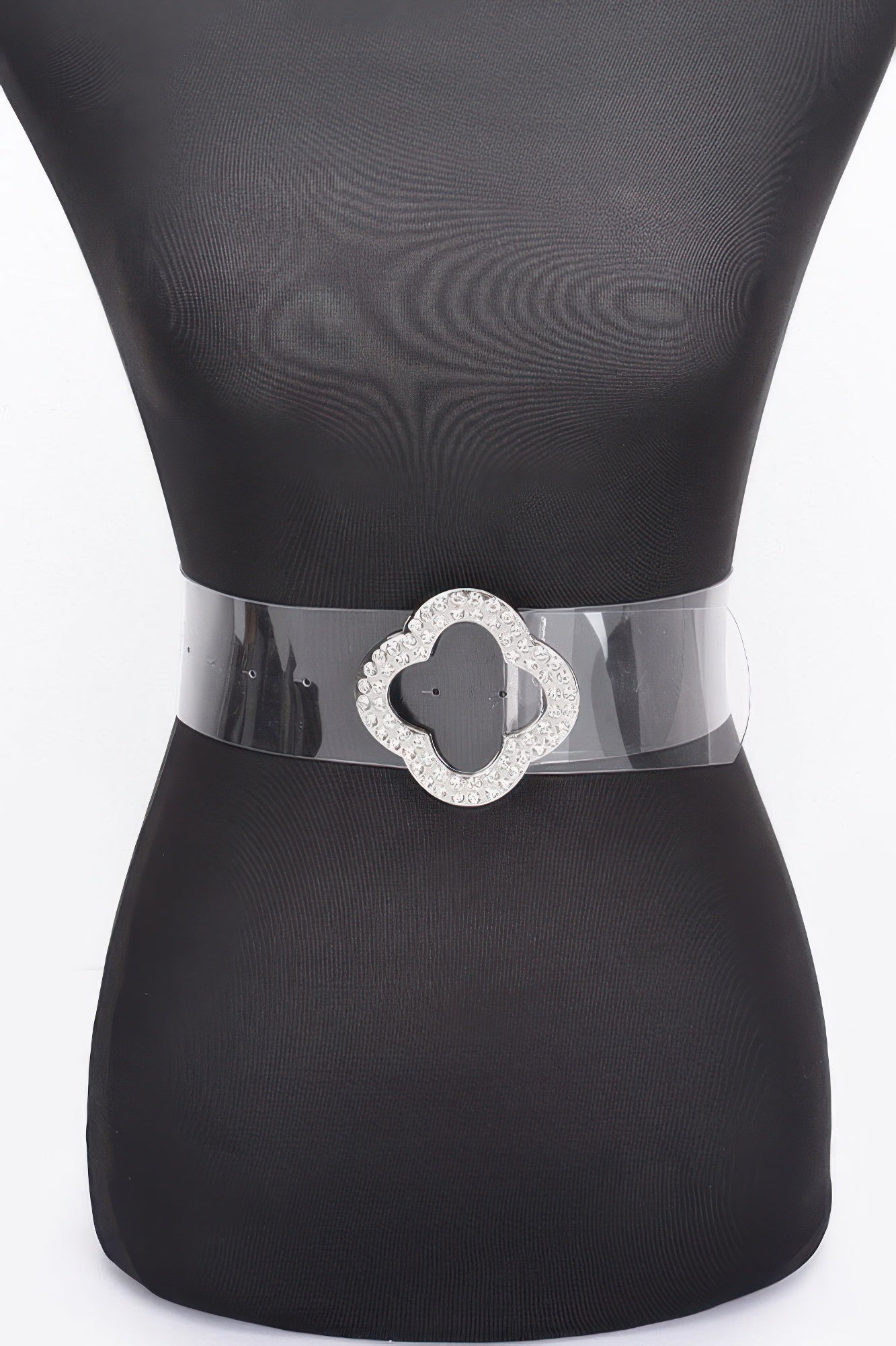 Rhinestone Metal Buckle Clear Belt - Wear Arielle