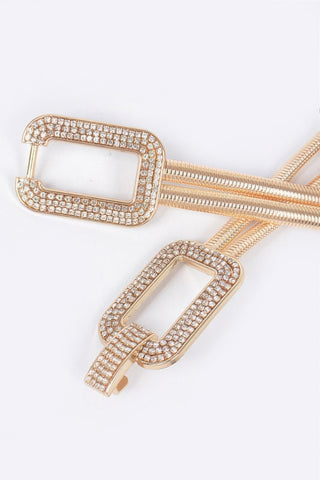 Rhinestone Metal Stretch Belt - Wear Arielle