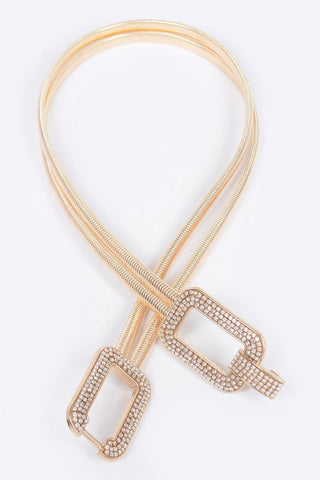 Rhinestone Metal Stretch Belt - Wear Arielle