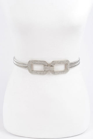 Rhinestone Metal Stretch Belt - Wear Arielle