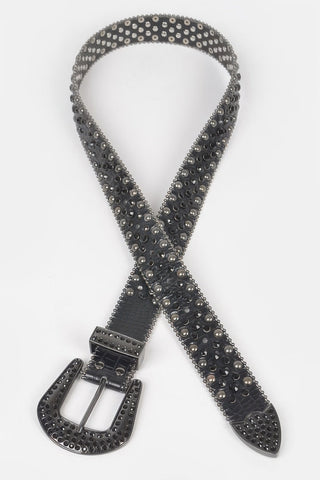 Rhinestone Metal Studded Multi Metal Belt - Wear Arielle