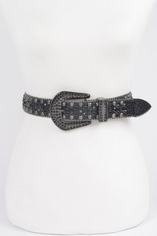 Rhinestone Metal Studded Multi Metal Belt - Wear Arielle