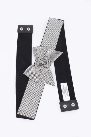 Rhinestone Ribbon Elastic Plus Size Belt - Wear Arielle