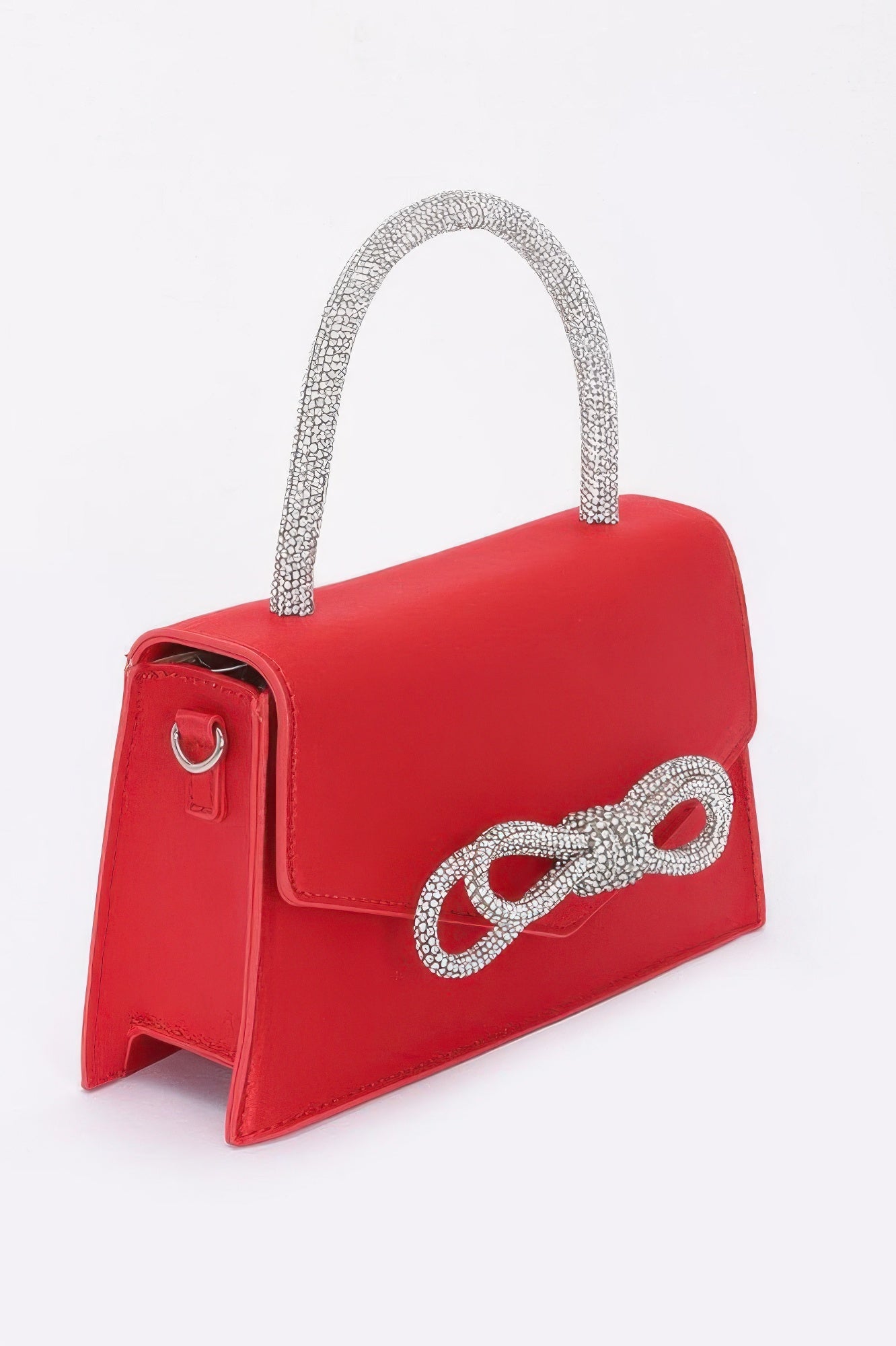 Rhinestone Ribbon Handle Flap Bag - Wear Arielle