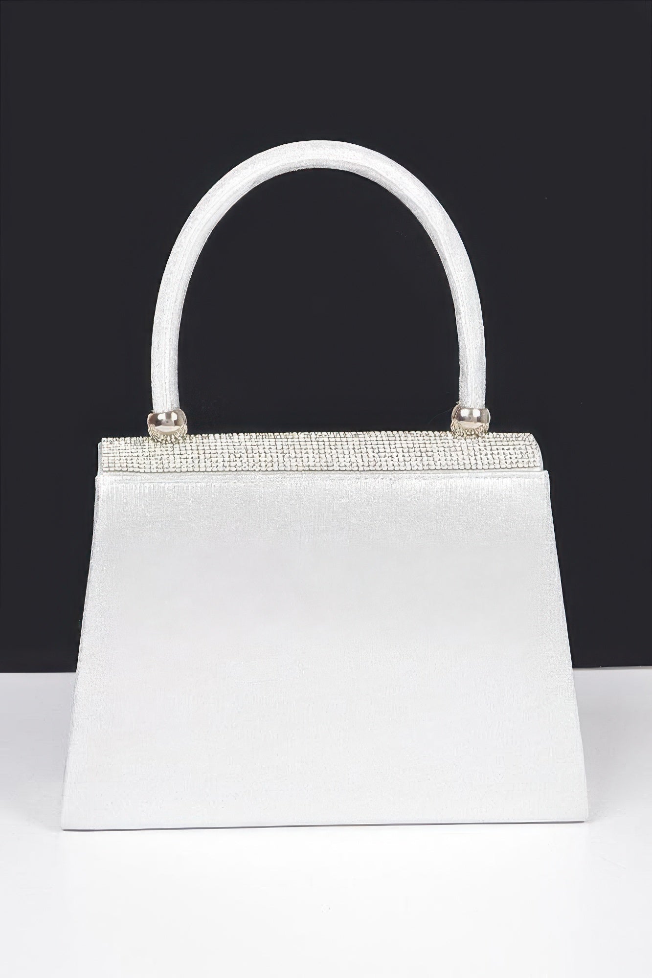 Rhinestone Ribbon Top Handle Bag - Wear Arielle
