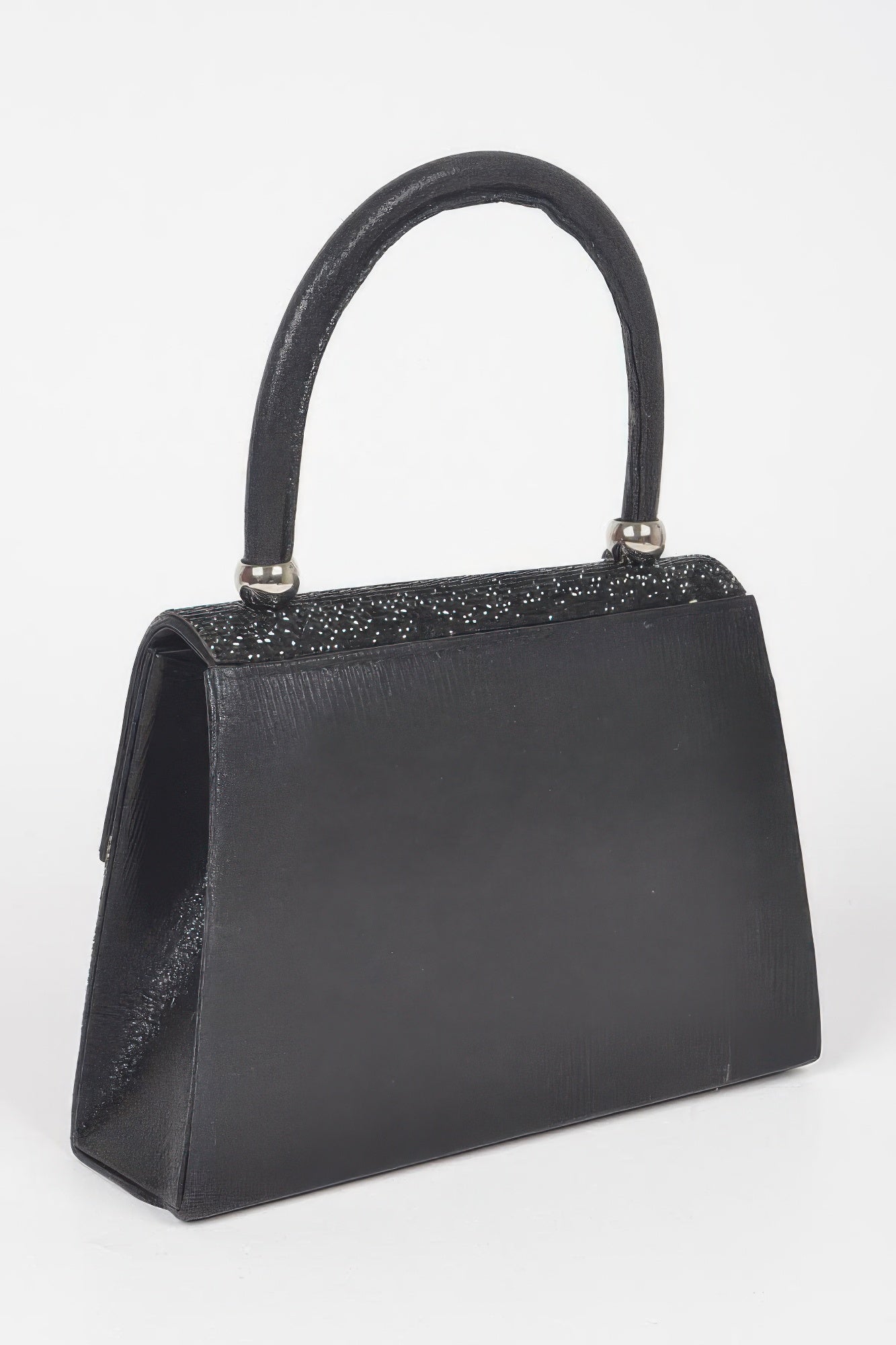 Rhinestone Ribbon Top Handle Bag - Wear Arielle