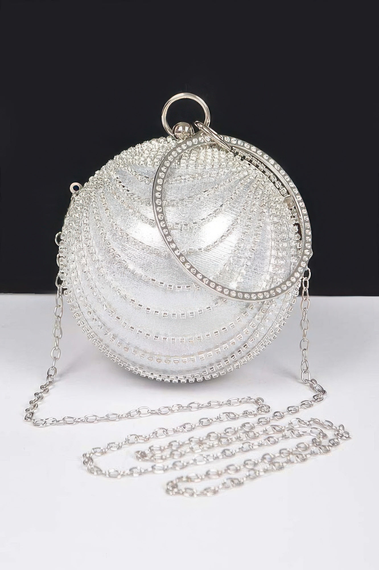Rhinestone Round Party Clutch - Wear Arielle